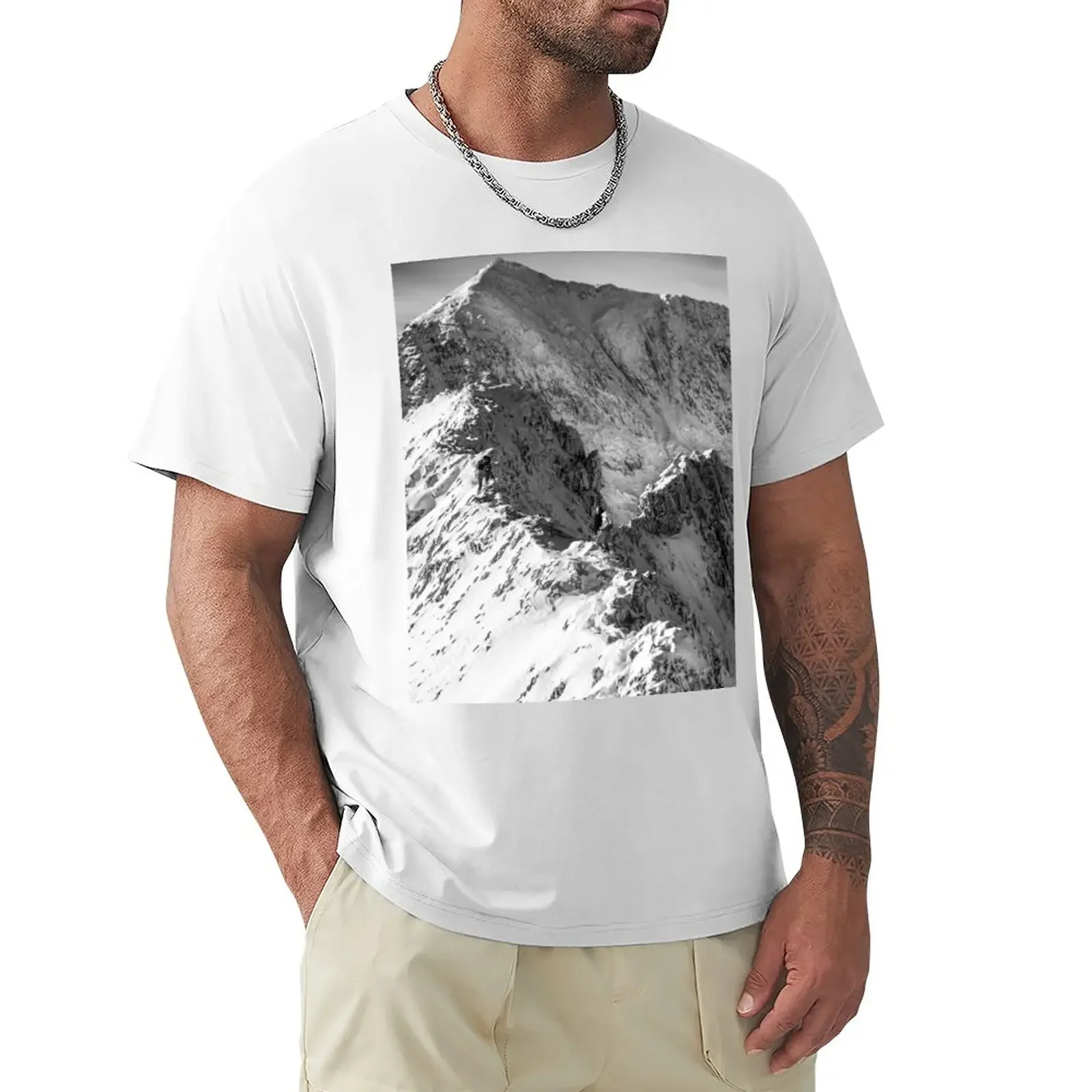 Crib Goch, Snowdon, winter T-Shirt plain kawaii clothes korean fashion men clothing