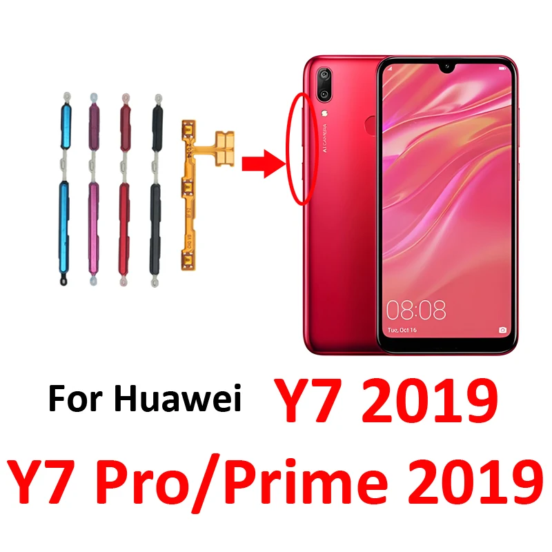 لهواوي Y7 Prime 2019 الهاتف الجديد حجم الطاقة زر على قبالة أسفل مفتاح كابل مرن داخلي جزء ل Y7 Pro 2019
