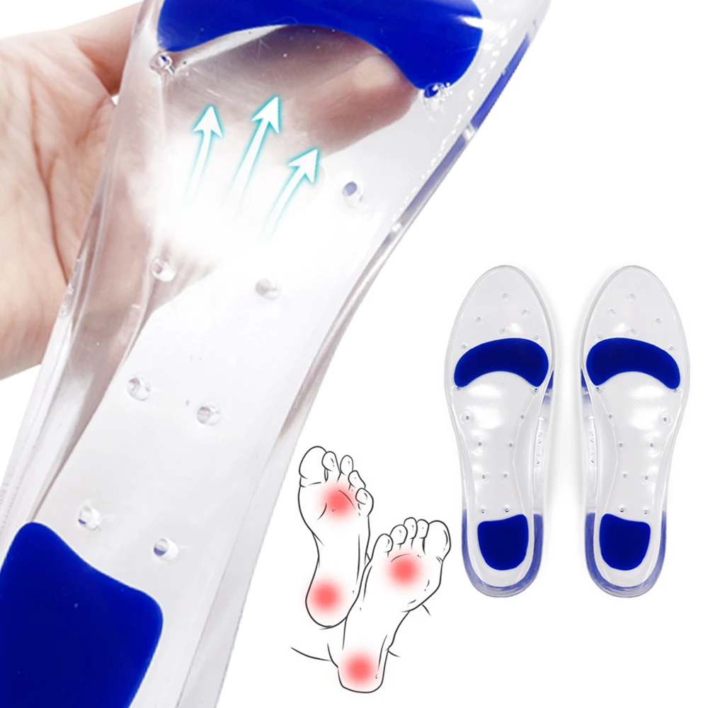 Plantar Fasciitis Orthopedic Insoles Silicone Gel Medical Flat Foot Arch Support Shock Absorption Men Women Comfort Pads Aid