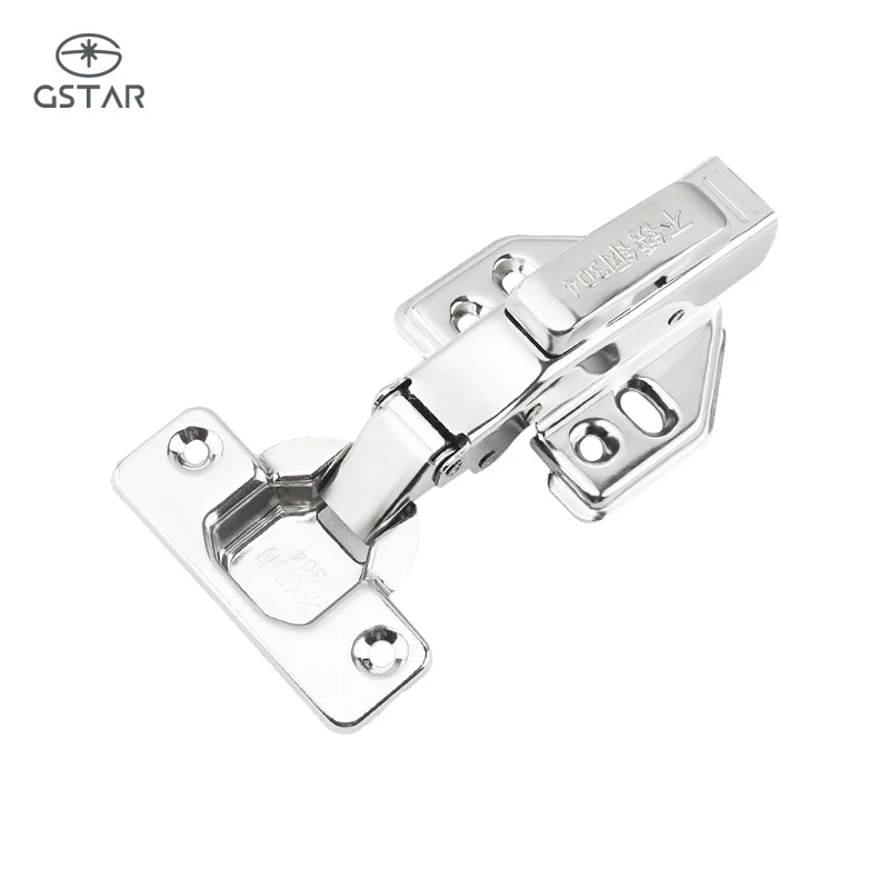 Stainless Steel Push Open Hinge 35Mm Cup Furniture Hinge Cabinet Hinges with Mounting Plates and Cover Plates