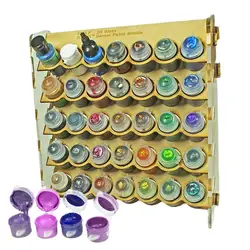 Wooden Paint storage rack 35-hole wall mount Paint Round Bottle Organizer Display Stand For Miniature Paint Set