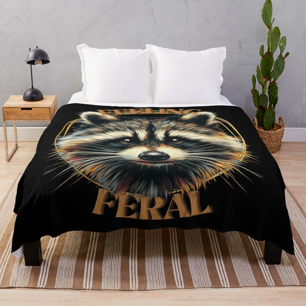 Raccoon Feeling Feral Opossum Raccoon Throw Blanket Thins For Decorative Sofa Beach Blankets