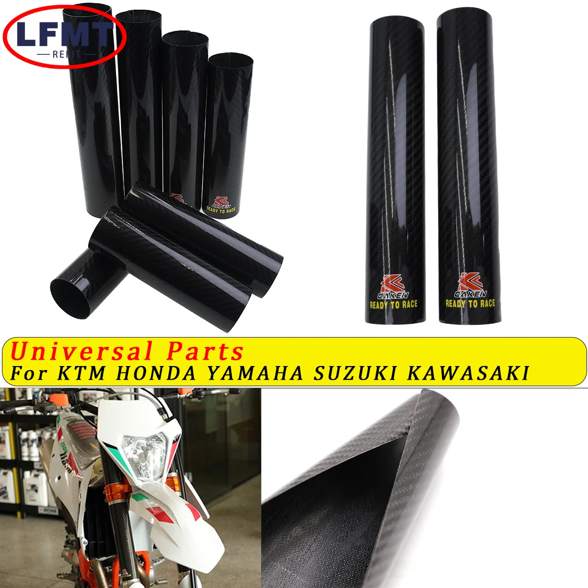 

Motorcycle Fork Wraps Carbon Fiber Protectors For Kawasaki Suzuki Honda KTM Yamaha YZ250F YZ450F WR250F WR450F Universal Parts