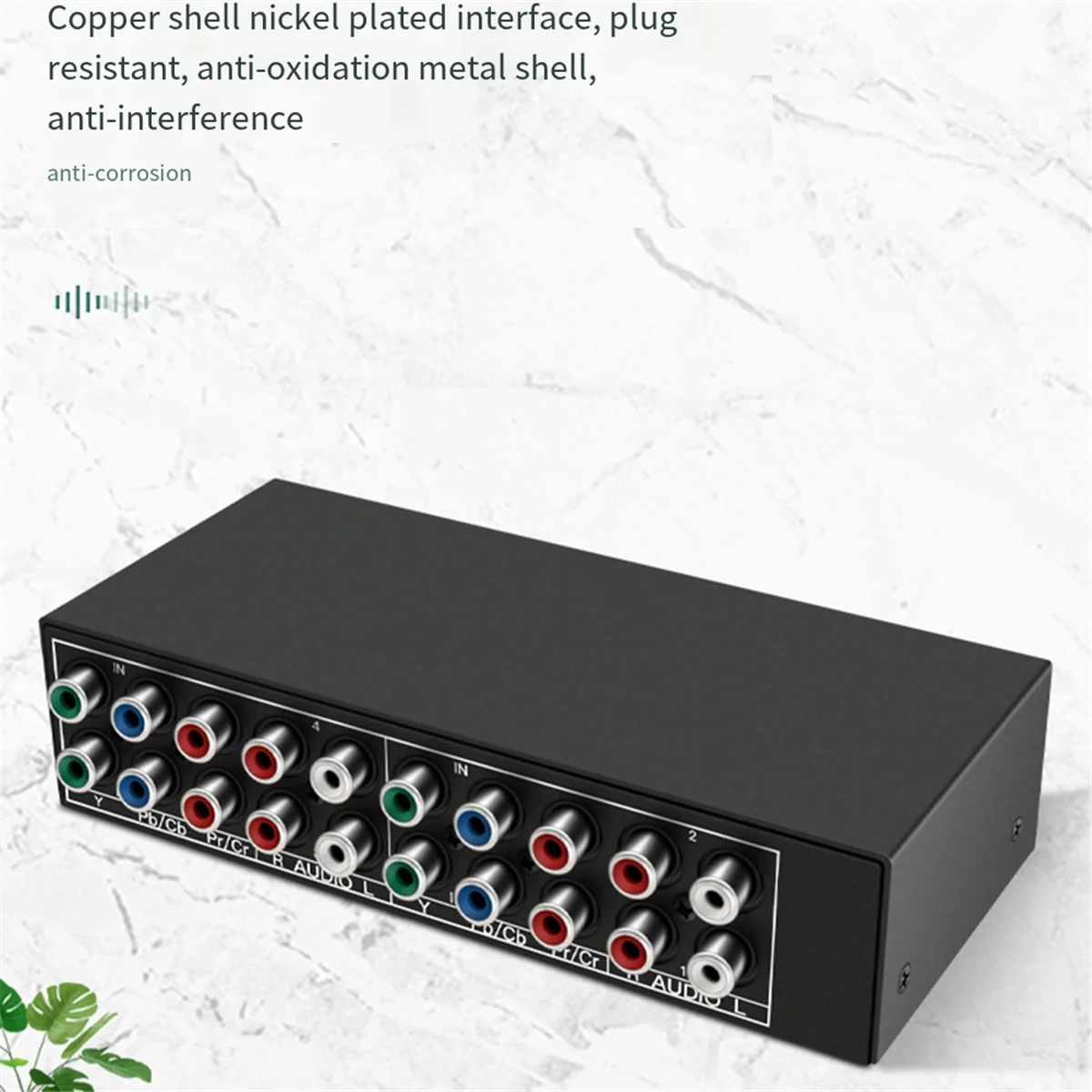 

4x1 Component Video Signal Switcher YPbPr YCbCr Audio DSW41 Divider Panel Button Manual Switch CVBS 720P Metal Shell