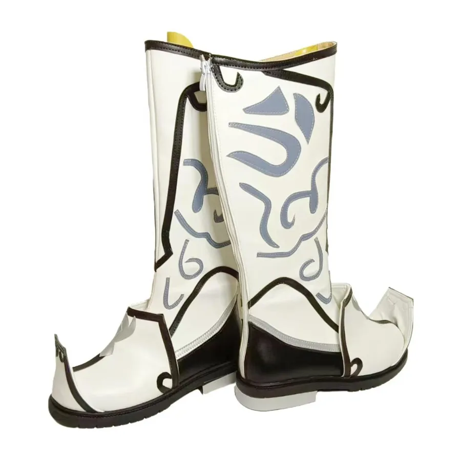 Branco anime cosplay botas guerreiro cavaleiro príncipe sapatos carnaval festival halloween cosplay masquerade vestir-se