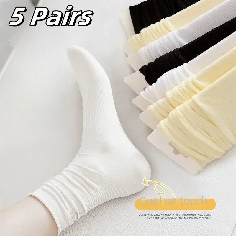 

40 Pairs Summer Thin Ice Socks Comfortable Womens Summer Socks Breathable Scrunch Thin Ice Silk Socks Easy Matching Dailywear