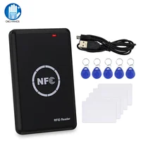 Lector de tarjetas inteligentes NFC, copiadora/duplicadora RFID, 125KHz, 13,56 MHz, programador USB, llaveros, tarjeta de identificación IC EM UID EM4305 T5577