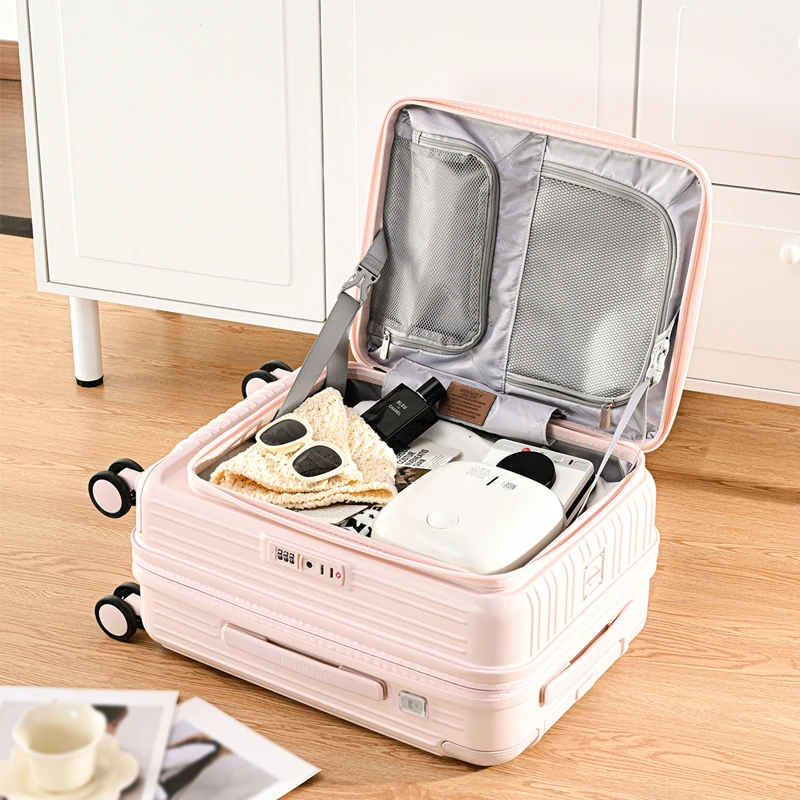 

20/24/28'' New Front-Opening Side-Access Expandable Trolley Suitcase PC Travel Luggage with Dual Charging Ports 20-inch Carry-On