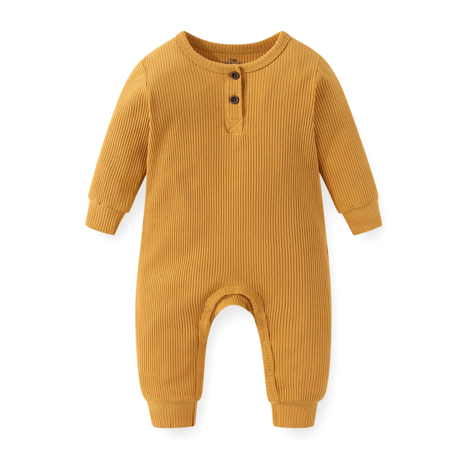 Kiddiezoom 1Pcs Unisex Solid Cartoon Baby Boy Girl Romper Cotton Long Sleeve Soft Infant Clothes