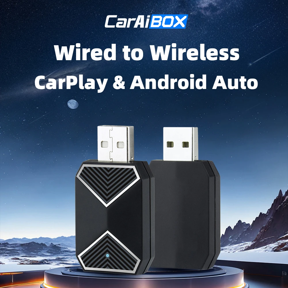 CarAIBOX  2in1 Wireless CarPlay Adapter Wireless Android Auto Dongle Box For Car Radio with Wired CarPlay