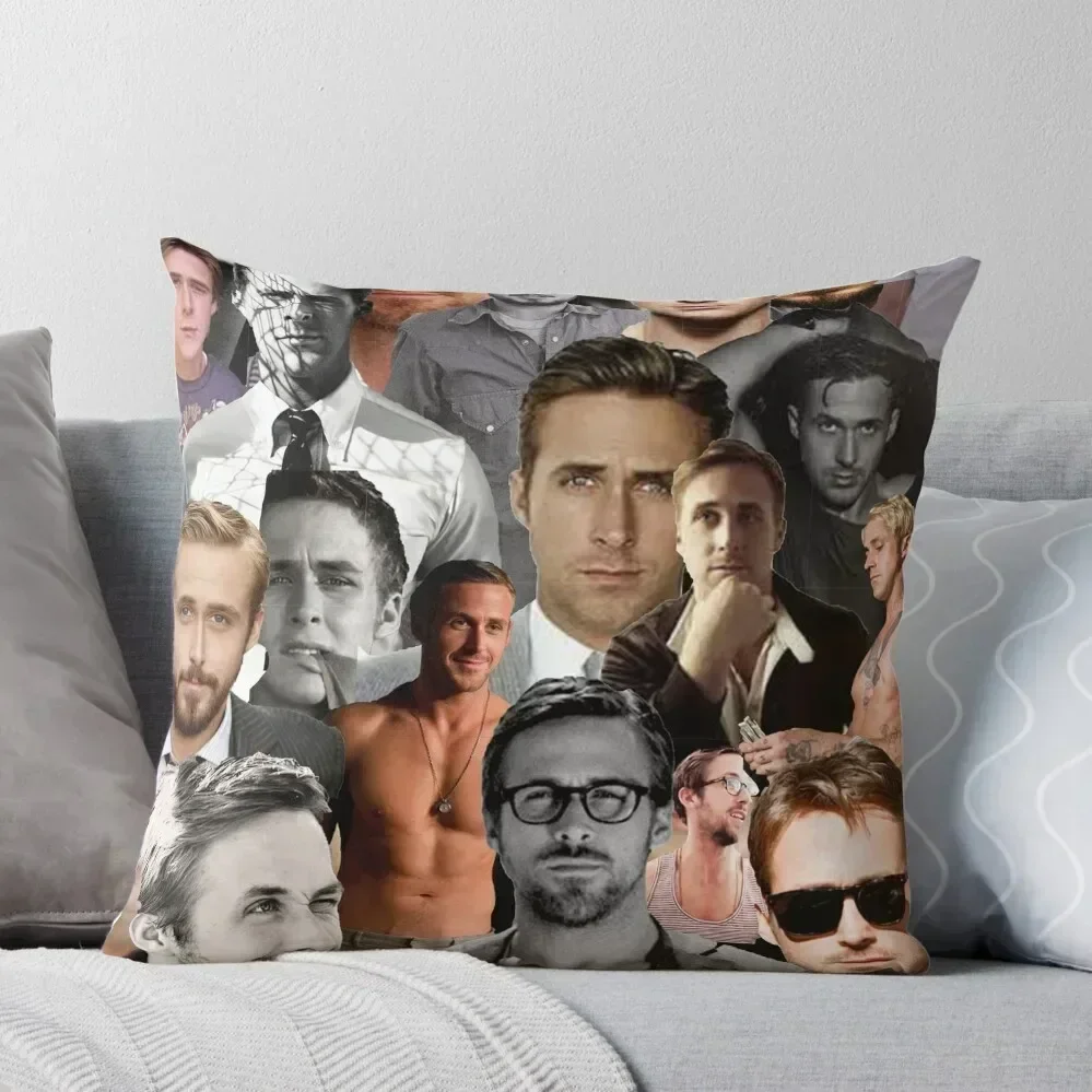 

Ryan Gosling Collage Throw Pillow pillows decor home Pillowcases Cushion Covers Sofa pillow