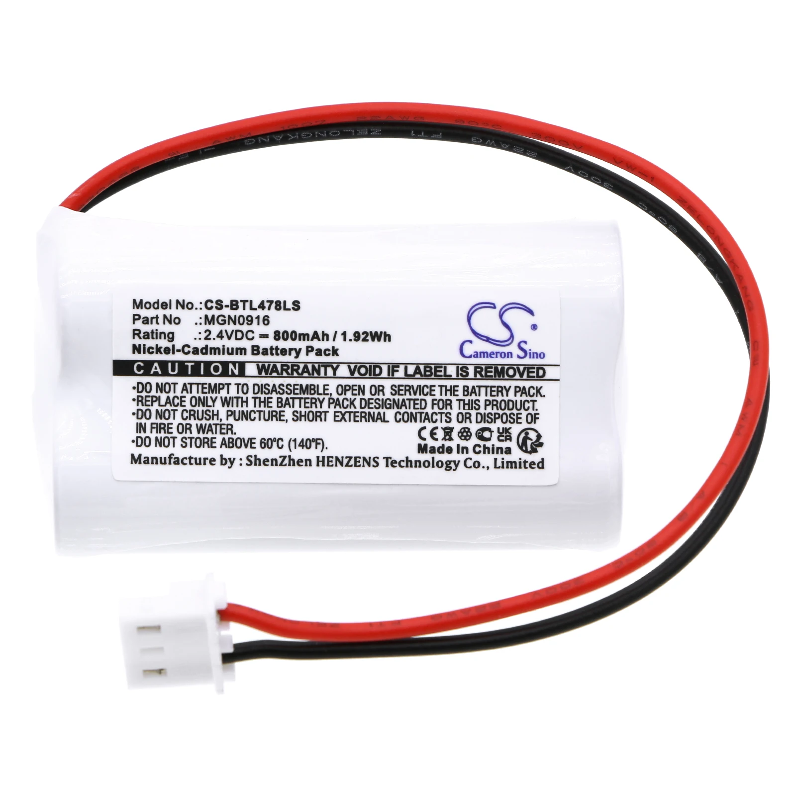 

Сменная батарея CS для Bticino OVA51104,806312,L4784/1,789798 PN:MGN0916 800 мАч / 1,92 Втч