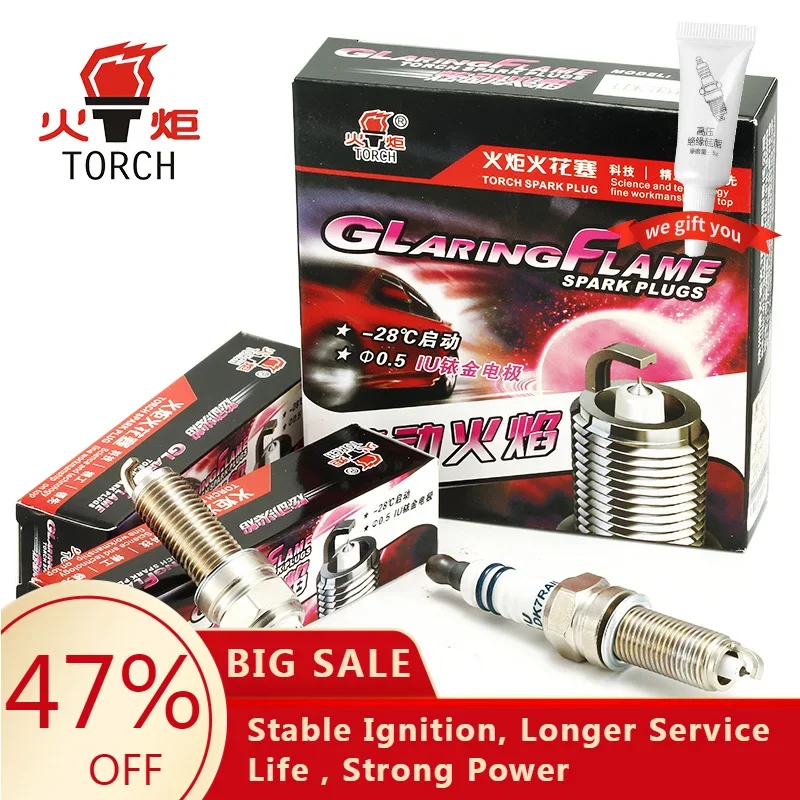 4pcs/6pcs/lot China original TORCH Iridium spark plugs LDK7RAIU for CHERY ARRIZO7 TIGGO3/HyundaiSolaris ix35 K2