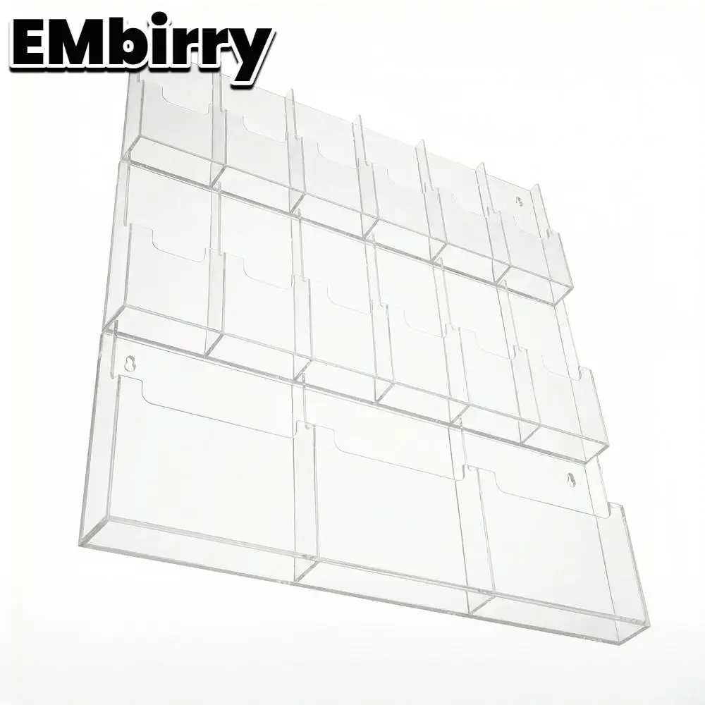 

18/15 Pockets Wall Magazine Rack 6/3 Magazine Pockets 12 Pamphlet Pockets 10/5inches for Office Menu Advertise