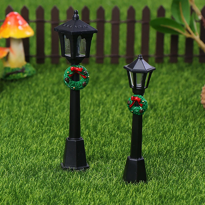 1/12 Dollhouse Mini Street Light Models Dollhouse Christmas Street Lamp Ornament Dolls House Micro Fairy Garden Decoration