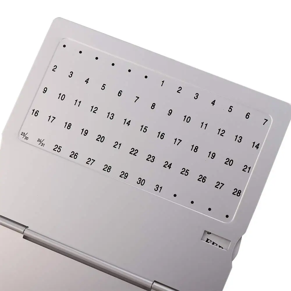 

Silver Decor Gift Aluminum Alloy Desk Decor English For Home Metal Calendar Calendar 100 Years Calendar Perpetual Calendar