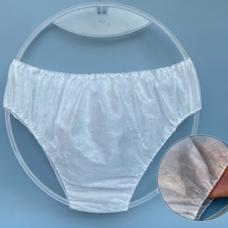 30 Pcs Non Woven Fabric Breathable Disposable Panties Unisex Business Trips Hotel Spa Wash-Free Briefs Menstruation Underwear