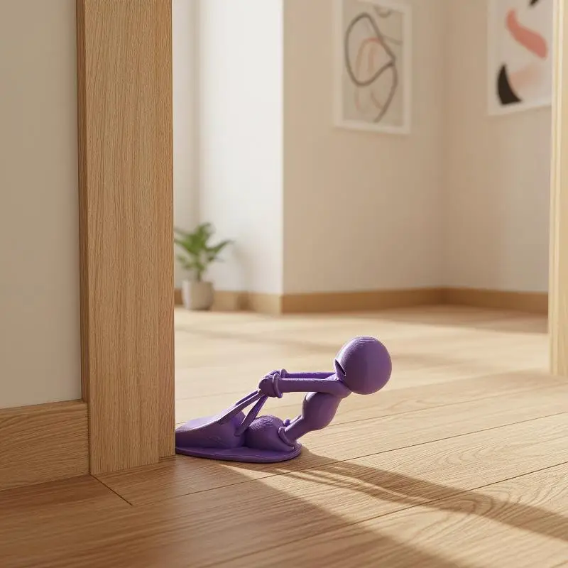New！1Pcs Cute Decorative Door Stopper, Flexible And Movable Door Stopper, Anti Slip Base To Protect Walls,Home Decoration