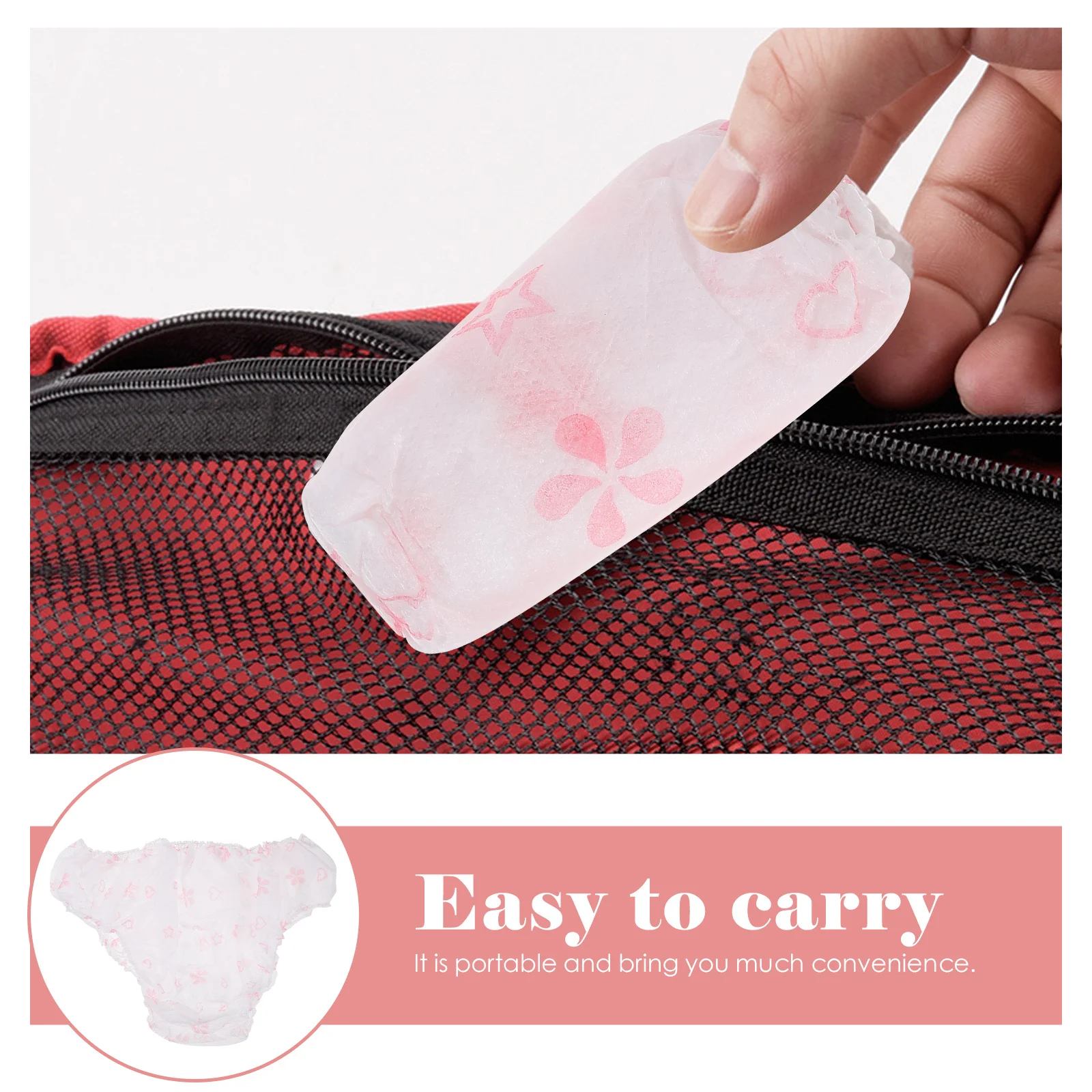 

25pcs Disposable Non-Woven Fabric Underwear Women Pink Briefs For Spa Massage Comfortable Lightweight Portable Panties