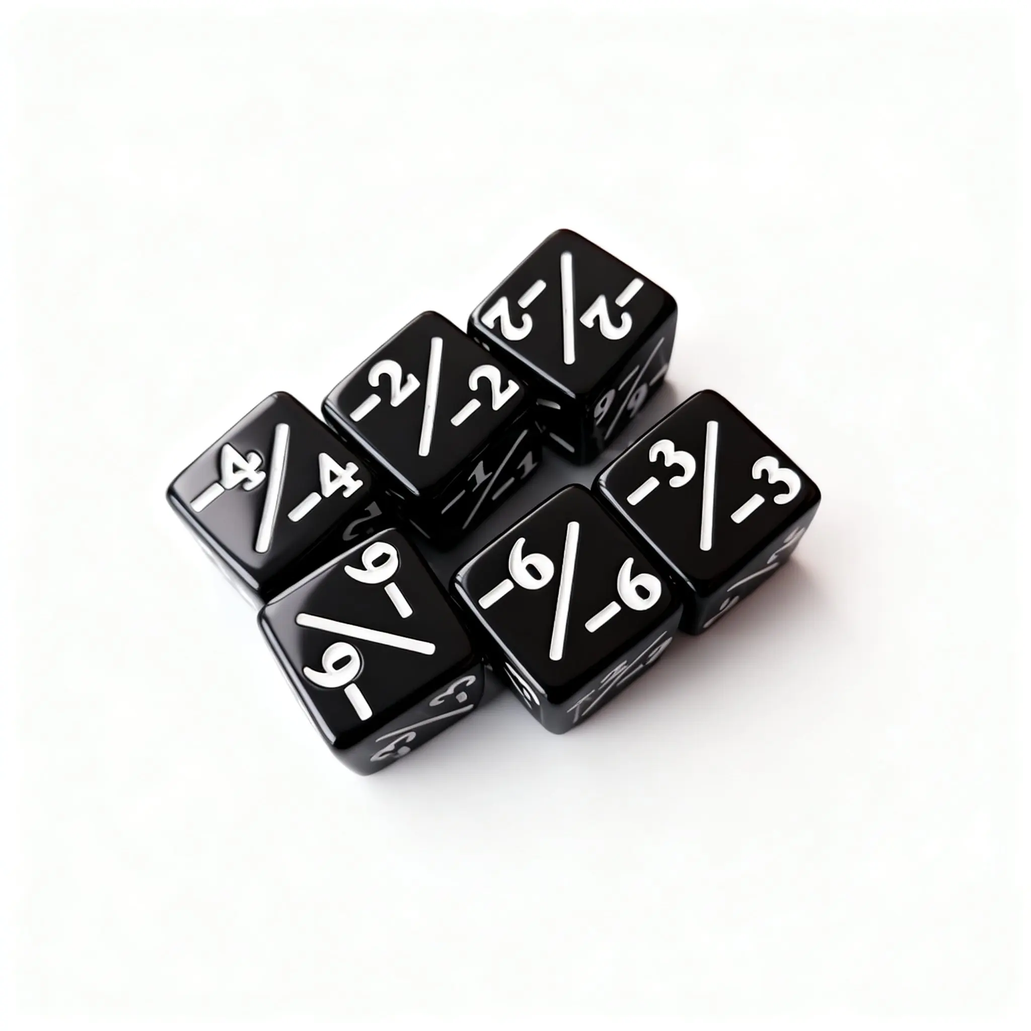 6Pcs/Pack 16mm Counting Dice Counters +1/-1 Black White D6 Square Corner Positive Negative Game Dice Cube