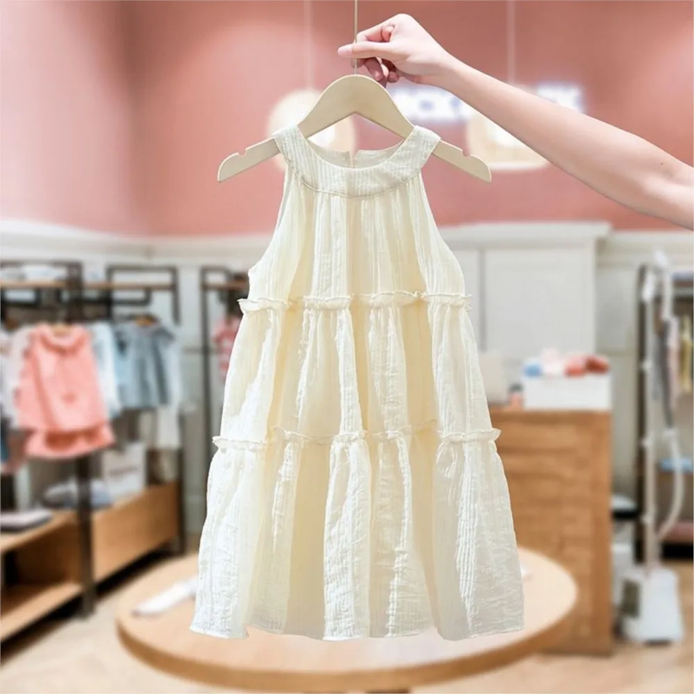 

2025 New Spring summer baby children kids girl Fashion casual cotton Lace dresses Children's clothes