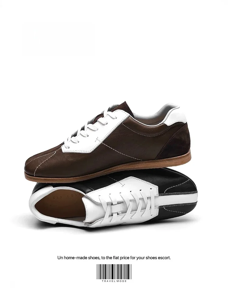 

Мужские повседневные кроссовки UNZIZHI в ретро-стиле, тонкие, из натуральной кожи, спортивные, черно-белые, с цветовыми сочетаниями