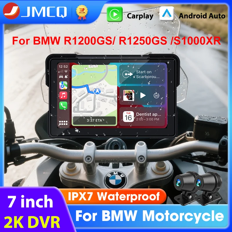 

For BMW Motorcycle 7" Carplay DVR GPS Navigation Wireless Carplay Android Auto Dual BT For BMW R1200GS ADV/ R1250GS ADV/S1000XR