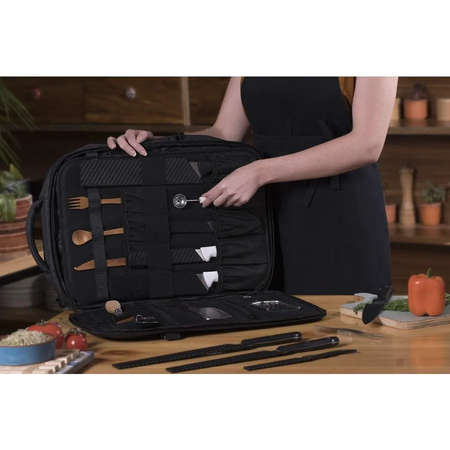 Chef Knife Backpack with 20 Pocket Knife Roll Bag - Padded for Extra Protection - Knives Not Included