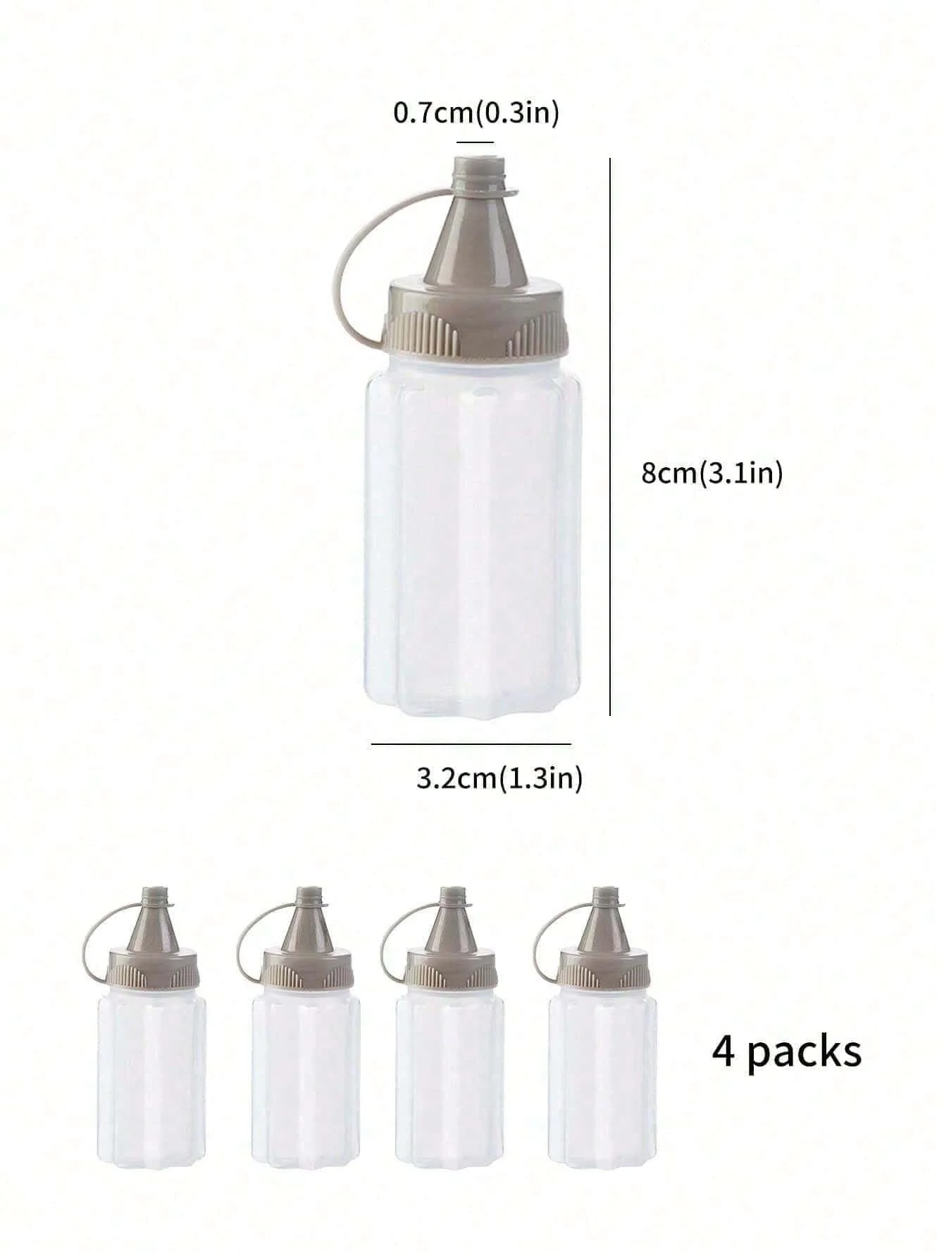 2/4/6Pcs Portable PP Sauce Squeeze Bottles Mini Translucent Condiment Jars Leakproof for Outdoor Camping Picnic BBQ