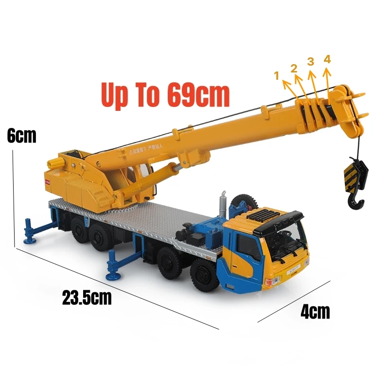 Camion-Grue Jouet Enfant En Alliage - Grue à Friction Avec Bras Mobile - Véhicule Construction Garçon Fille Cadeau Vacances