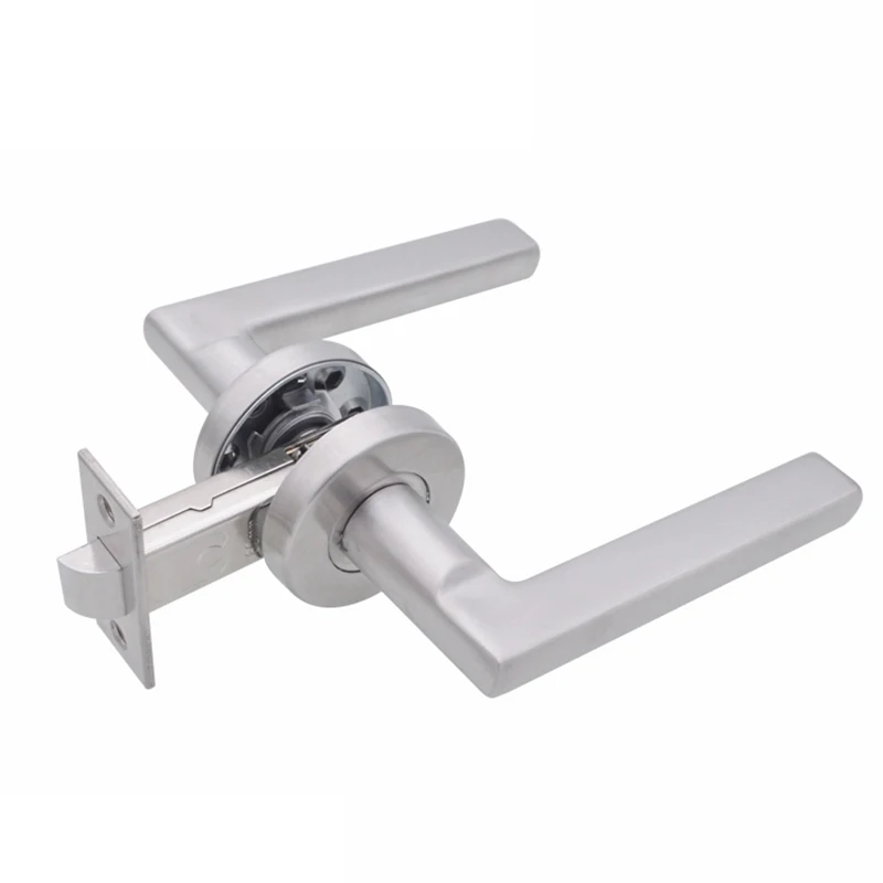 

Stainless Steel Fire Door Handles Entry Passage Door Handle Lock Aisle Lock 304 Stainless Steel Lock Tongue Center Distance 60mm