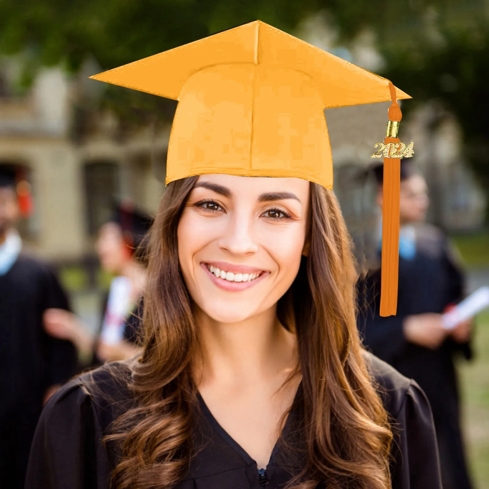 Forniture cerimonia universitaria di laurea universitaria cappello accademico universitario berretto da Mortarboard 2024 cappello da laurea felice