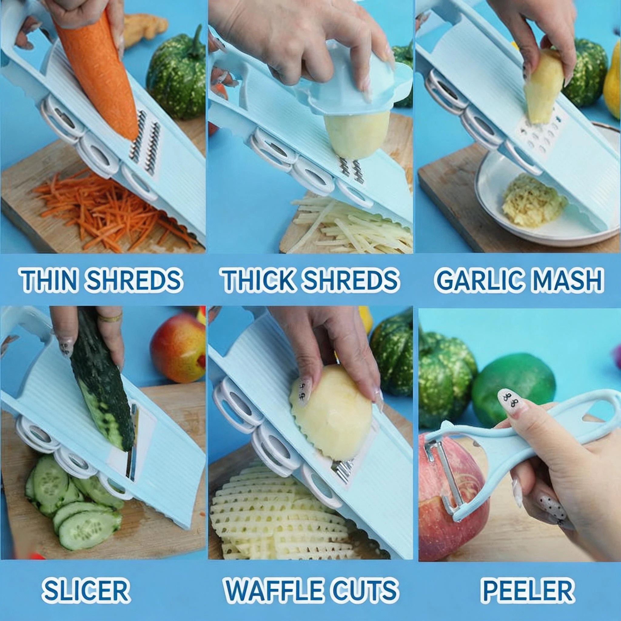 Alat Pemotong Sayuran 7 in 1,  - Vegetable Kitchen Gadgets ulasan dan harga