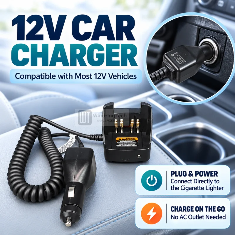 RLN4883A Vehicle Travel Car Charger HNN9008AR HNN9009 Battery Cigarette Lighter Compatible With GP328 GP338 PR860 Walkie Talkie