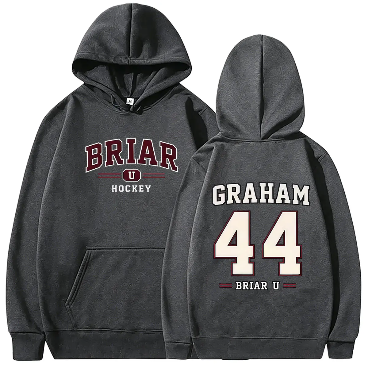 Off Campus Briar University Hockey Graham 44 Grafik-Hoodie Herren Damen Vintage Oversized Sweatshirt Männlicher Mode-Pullover Hoodie – Detail 12
