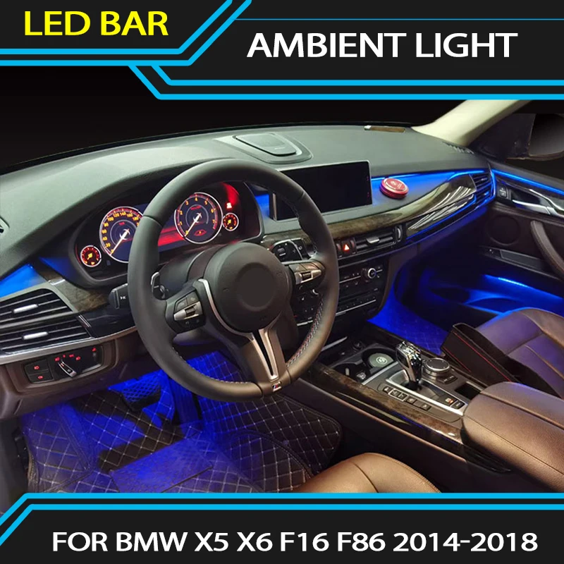 LED Ambient Light For BMW X5 X6 F16 F86 2014-2018 Led Car Door Dashboard Footwell Atmosphere Lamp Car Accessories