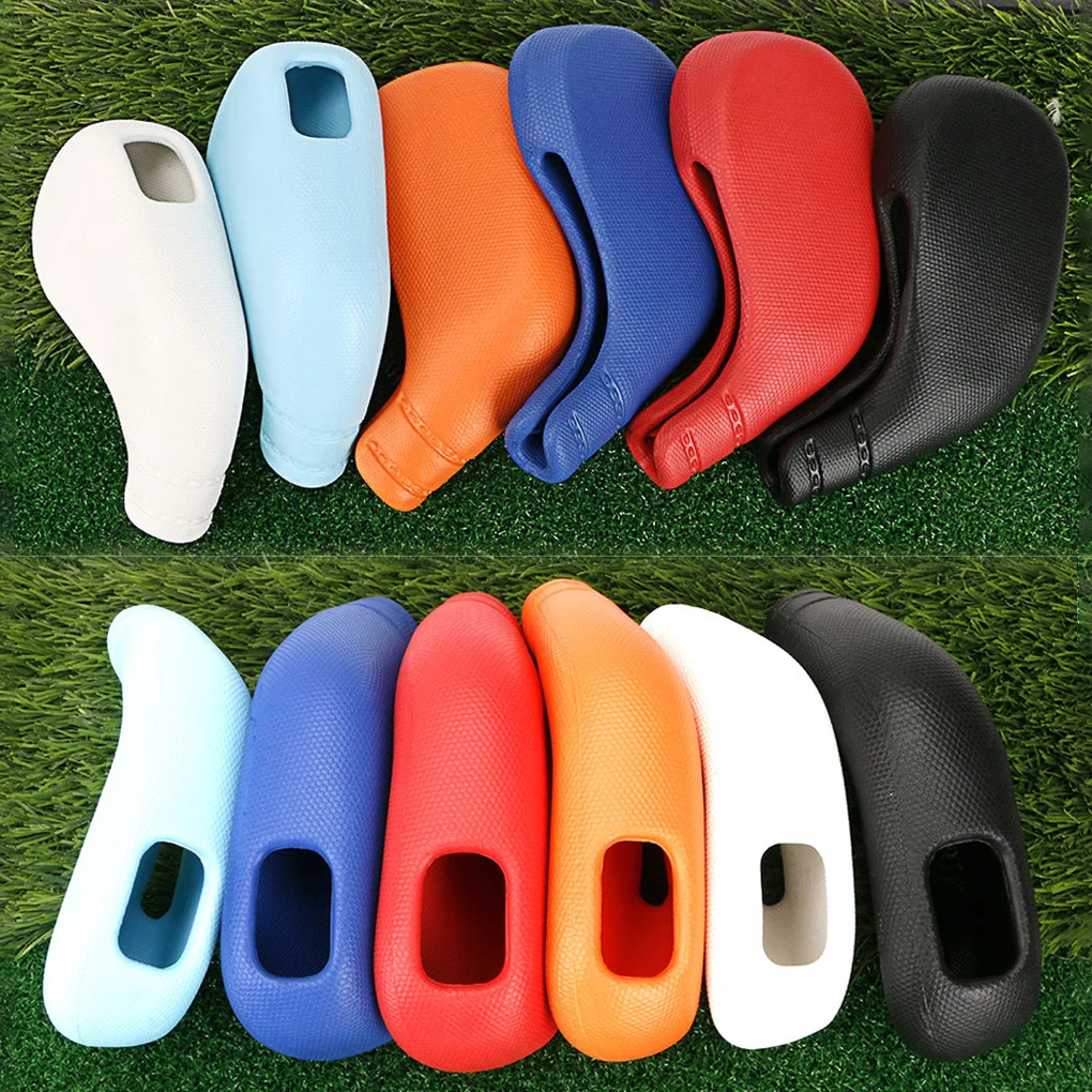 Golf Club Cover TPE Waterproof Iron Head Covers Portable Travel Replacement Protector Sports Guard Sleeve for Black