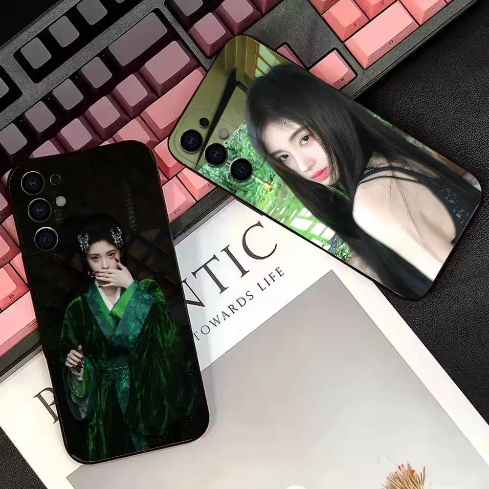 Actress Ju Jingyi T-Kiku  Phone Case For Samsung S25,S23,S22,S20,S21,S30,Ultra,Plus,Note,5G Black Cover