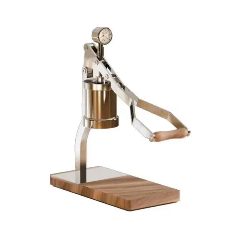New 2 Generation Classic Wooden Base Semi-automatic Manual Control Stainless Steel Body Espresso Coffee Machine