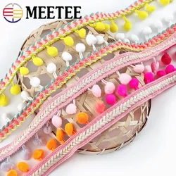 1/2Yard Meetee 35 millimetri Etnico Pompon Trim Tessuto di Pizzo Pom Nappa Nastro per la Decorazione di Stoffa FAI DA TE Fatti A Mano Artigianato Accessori Per Cucire