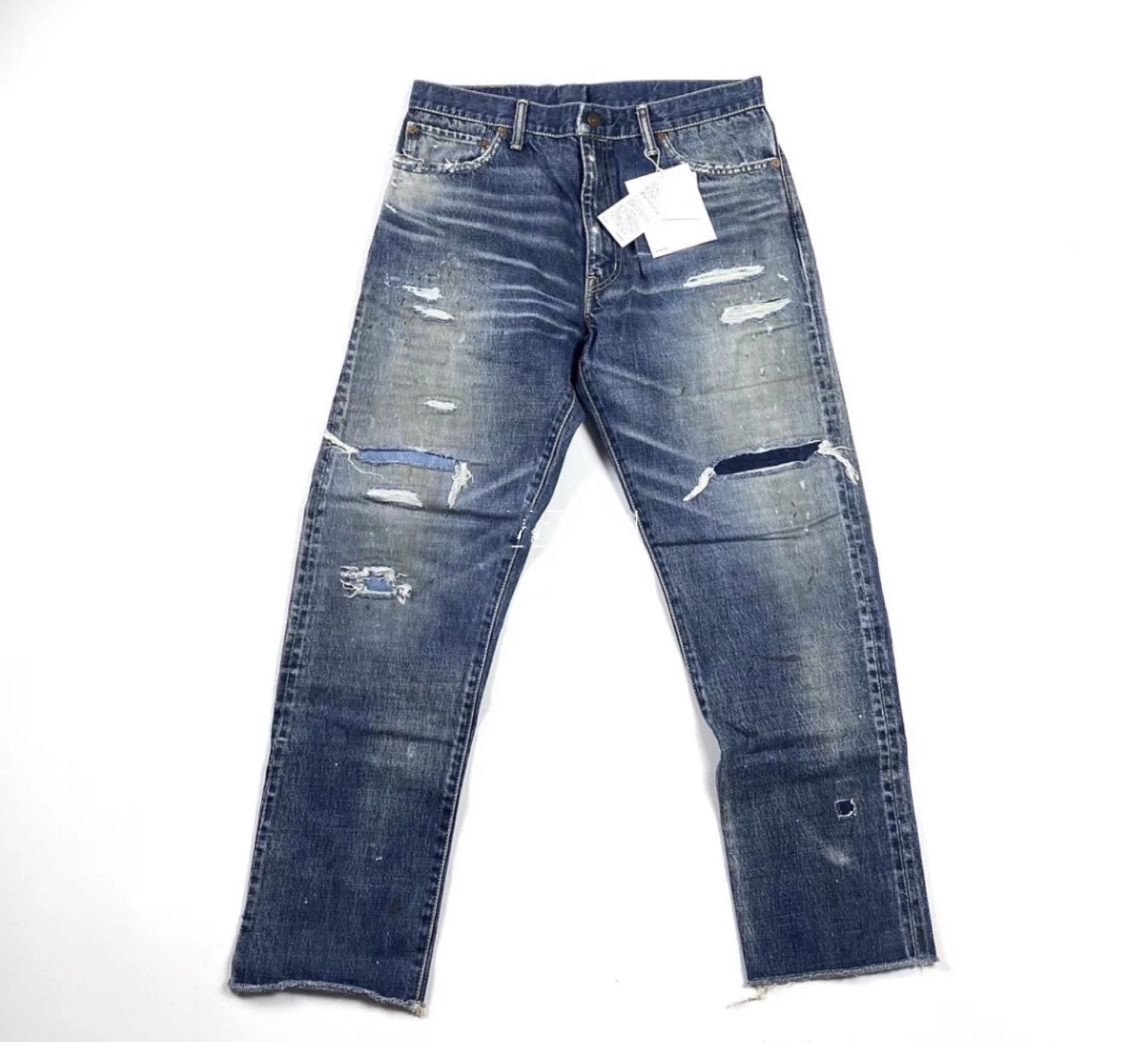 

Джинсы Warm Wine VV 9SS JourneyMed в японском стиле, повседневные, модные, с эффектом потертости, европейские, Hao Bull King, со средней посадкой, прямые штанины