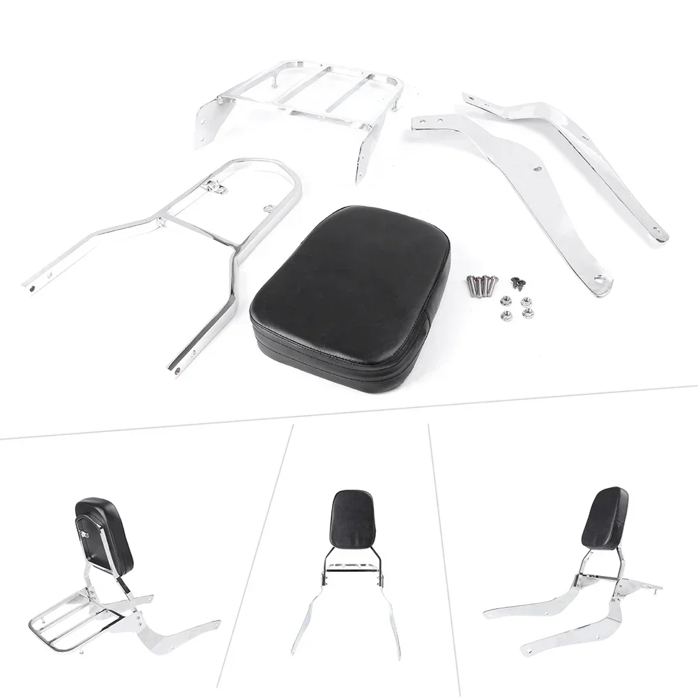 لسوزوكي فولوسيا VL800 2001-2011 كروم دراجة نارية الركاب الخلفي مسند الظهر سيسي بار ث/رف أمتعة الوسادة