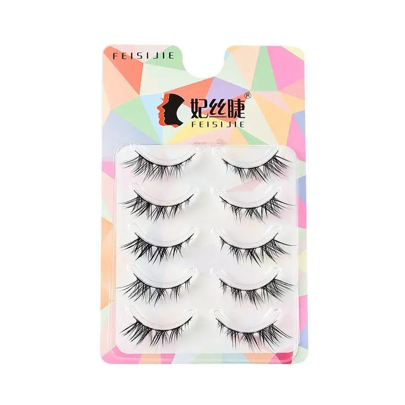 5 pairs fox oblique flying false eyelashes European and American whole eyelashes smoky curls can be segmented and flying