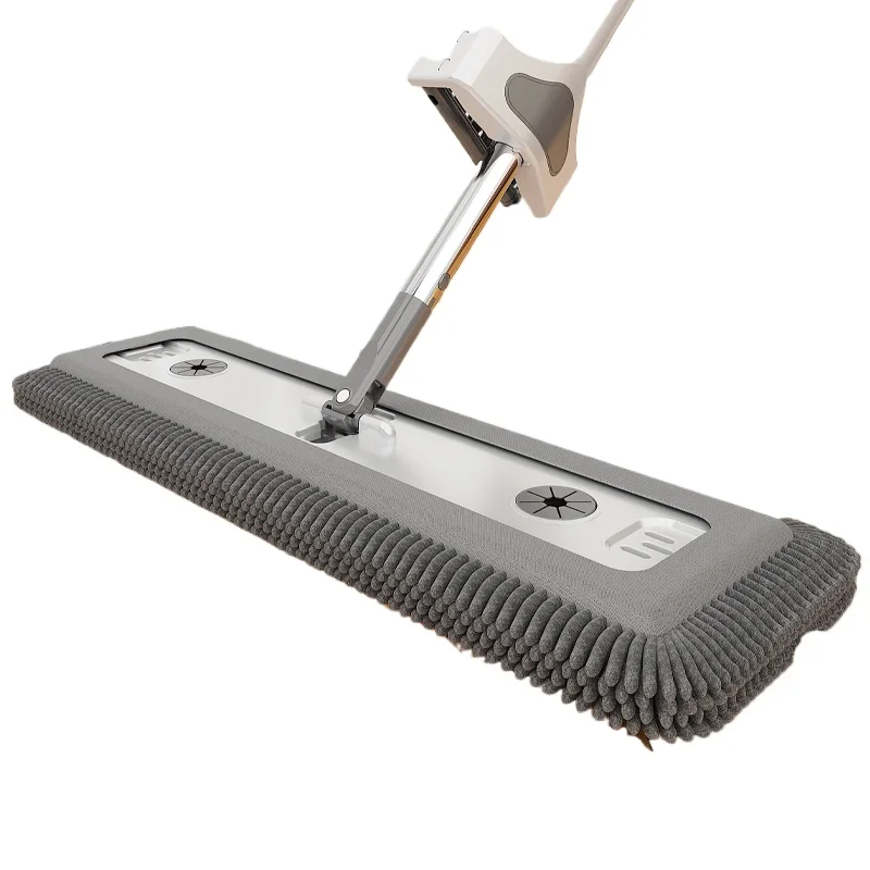 Mopa Plana de Chenilla Autolimpiante para Pisos de Madera con Almohadilla Mágica de Pelo Largo y Grueso y Cubo Grande para una Fácil Limpieza en una Sola Pasada