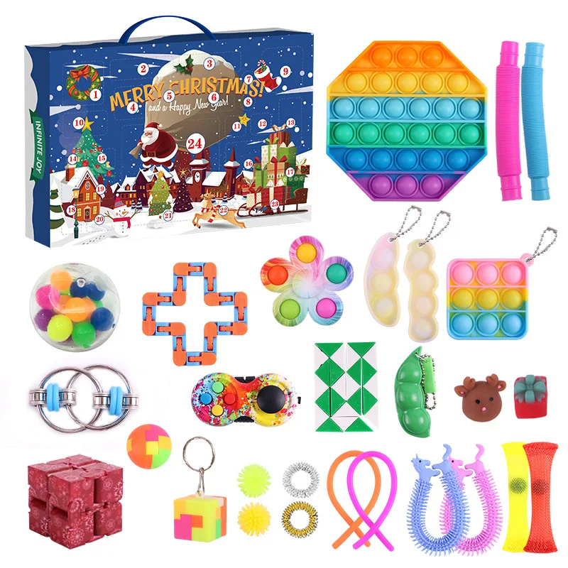 Decompressie Kerst Blind Box 24-Dagen Countdown Aankomst Dag Kerstcadeaus Dongdongle Blind Box Geschenkdoos Set