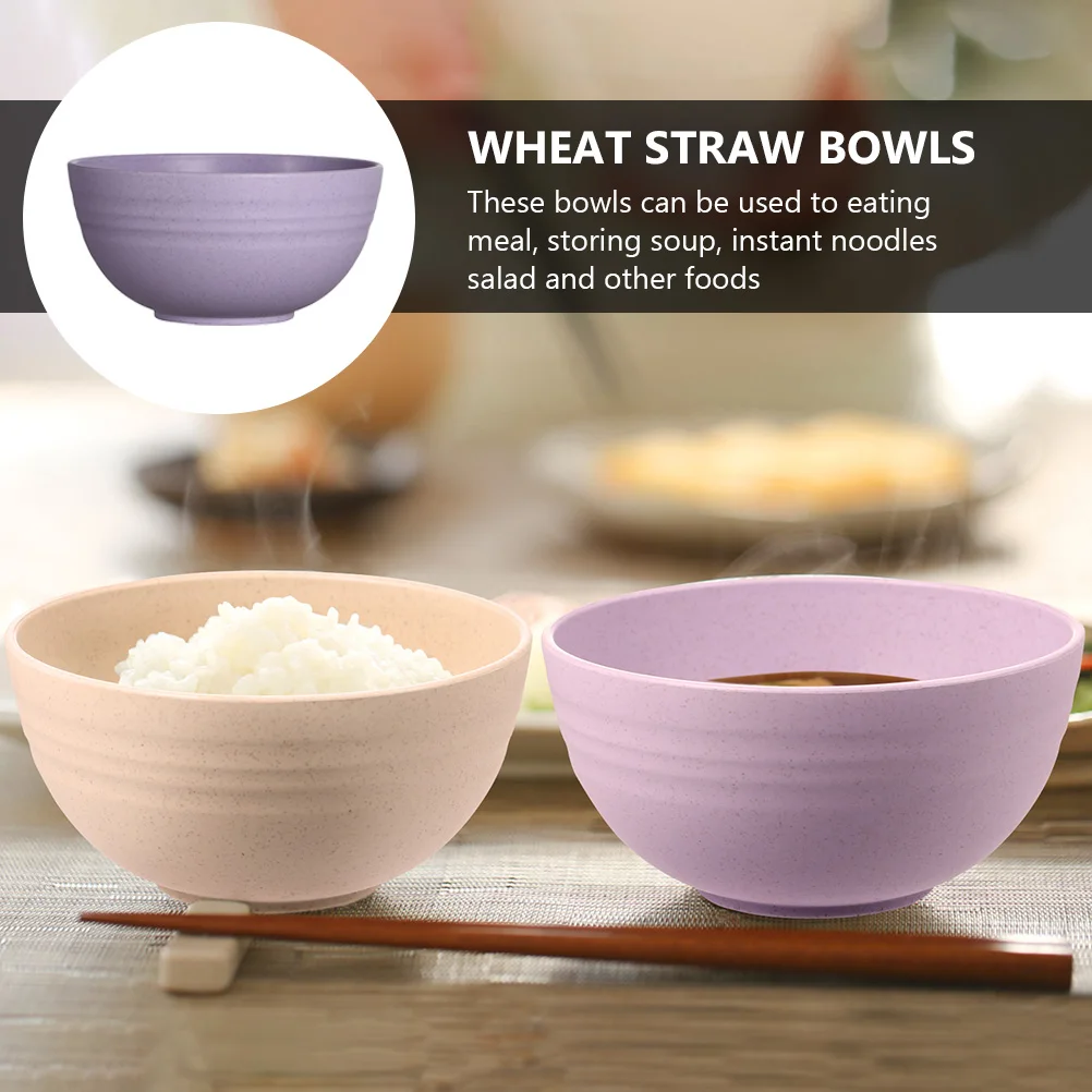 

Bowls Salad Rice Soup Safe Tableware Eco Friendly Anti Pollution Sturdy Construction Round Edges for Meal