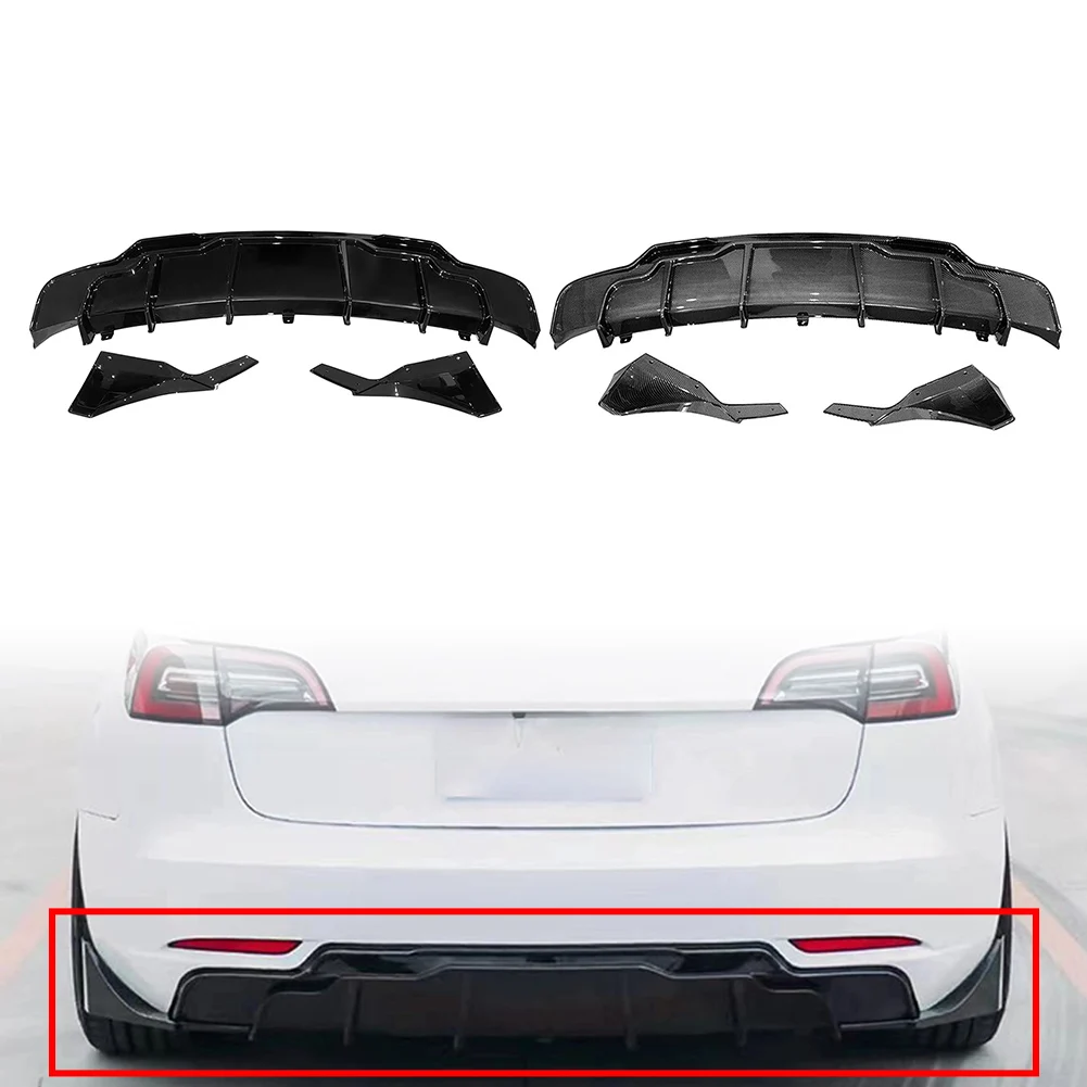 Car Rear Bumper Lip Diffuser Lip Side Corner Cover Splitter Guard Plate For Tesla Model 3 2017 2018 2019 2020 2021 2022 2023