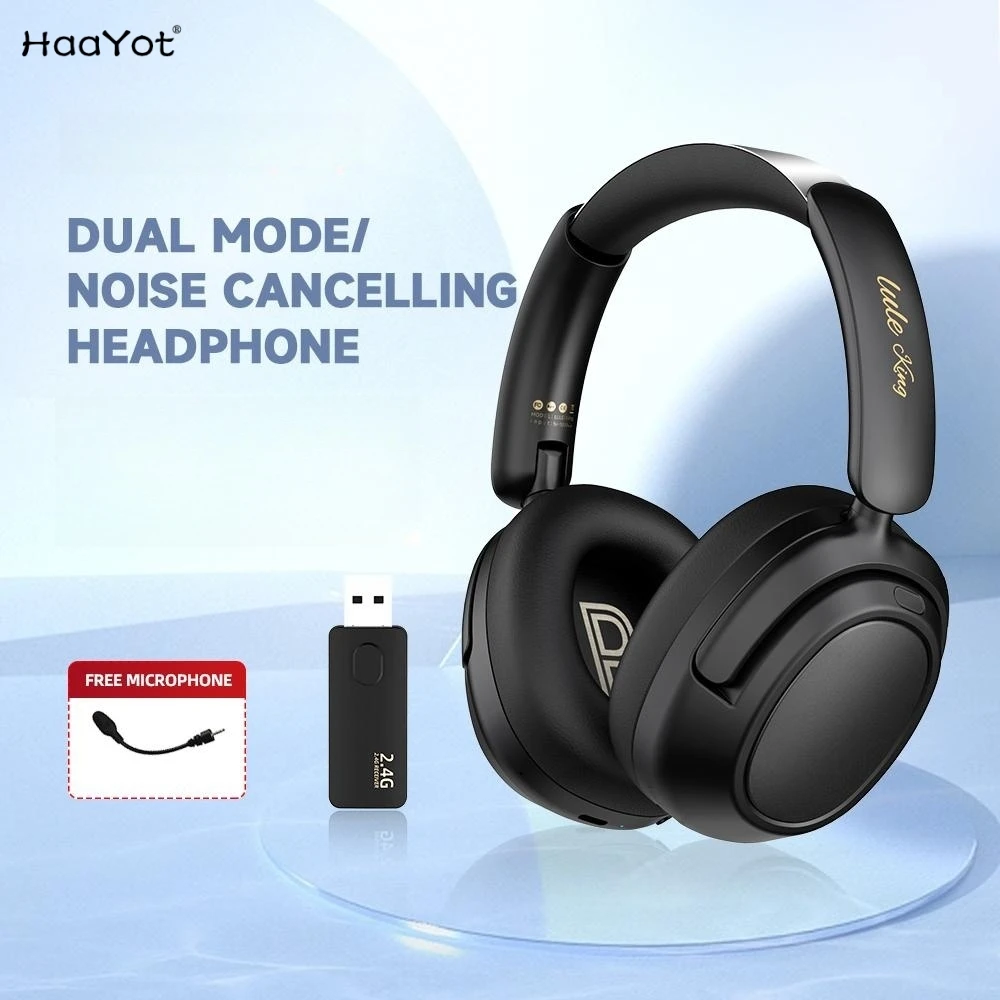 Best Bluetooth Headphones Active Noise Cancelling For Mobiles PS4 PS5 PC 2.4G Gaming Wireless Wired Headset with Microphone