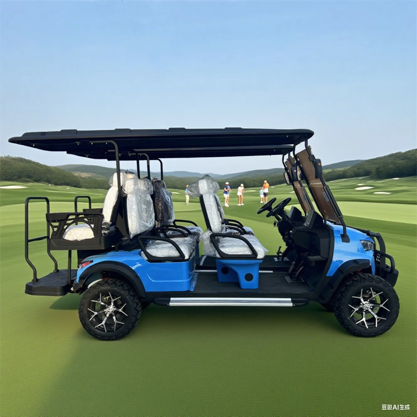 

Горячая продажа CE Street Legal LED Lights Buggy 2, 4, 6 мест, 5 кВт, электрические экскурсионные машины с 12-дюймовым колесом, тележкой для гольфа