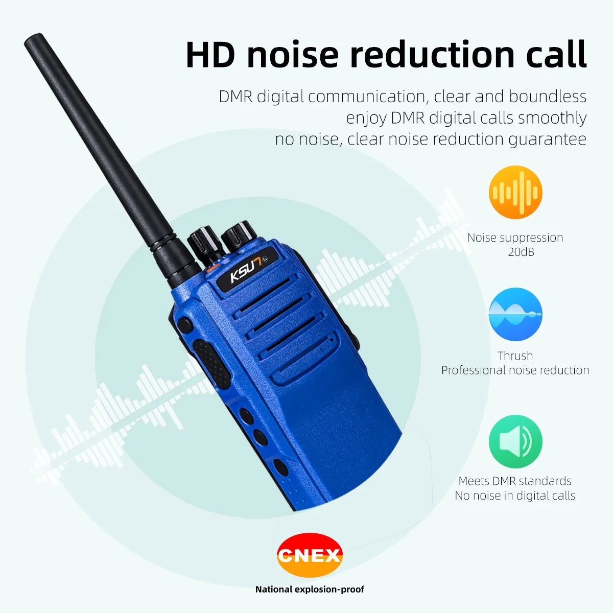 KSUN DM52(EX) DMR مشفر راديو احترافي آمن مقاوم للانفجار جهاز اتصال لاسلكي لصناعة البتروكيماويات